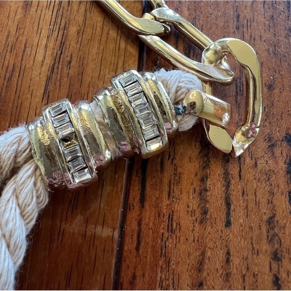 Vintage Gold Link Rope with Beads Patriotic Necklace 14" Length - Picture 2 of 7